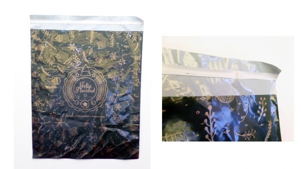 BOLSA NAVIDEÑA PARA COURIER COMPOSTABLE VERDE 45 X 52 CM 100 UND. - Imagen 2