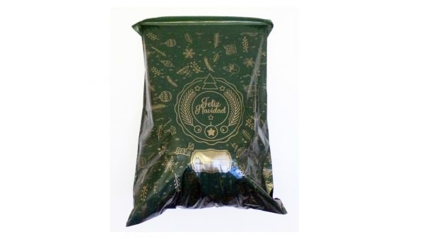 BOLSA NAVIDEÑA PARA COURIER COMPOSTABLE VERDE 45 X 52 CM 100 UND.