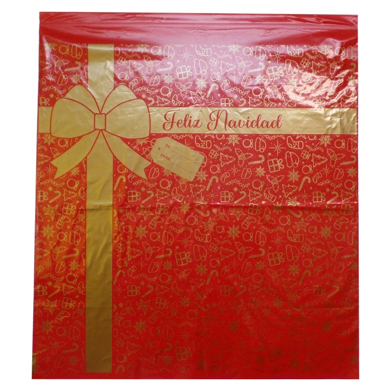 BOLSA NAVIDEÑA PARA COURIER COMPOSTABLE ROJA 71 X 71 CM 50 UND. - Imagen 2