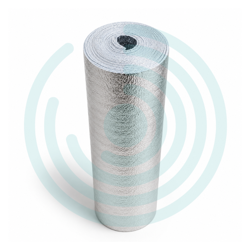 Espuma Metalizada Aislante Térmico Reflectivo en Rollo (3mm x 1 m de ancho) - Imagen 2